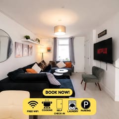 Premium 3 Bed Cardiff City Sleeps 9 with Free Parking