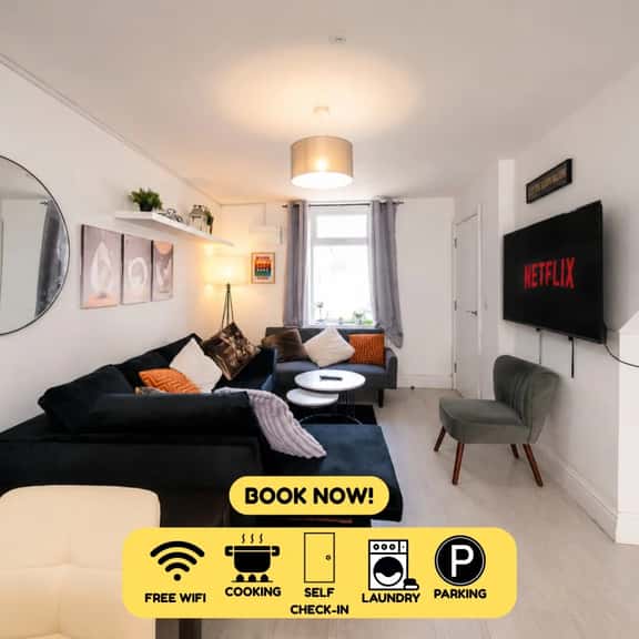 Premium 3 Bed Cardiff City Sleeps 9 with Free Parking - Image 1